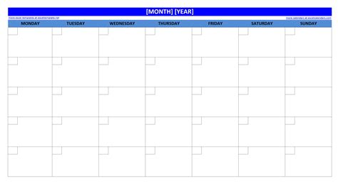 printable blank monthly calendar excel templates - printable blank ...