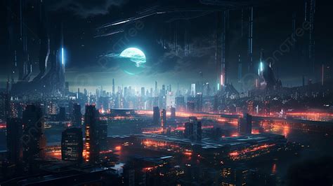 Futuristic Sci Fi Night City Background, Future, Sci Fi City, Night Background Image And ...