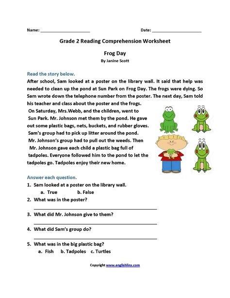 4Th Grade Reading Comprehension Worksheets Multiple Choice — db-excel.com