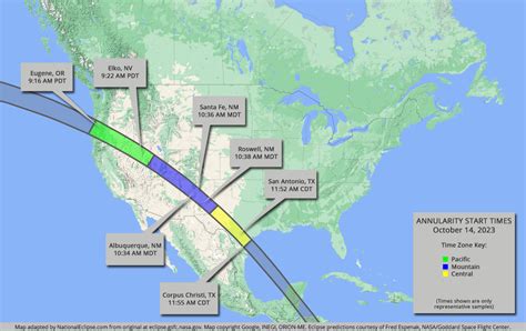 National Eclipse | Eclipse Maps | October 14, 2023 - Annular Solar Eclipse