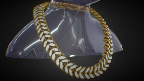 Gold Interlocking Link Chain (Textured Diamonds) - Buy Royalty Free 3D ...