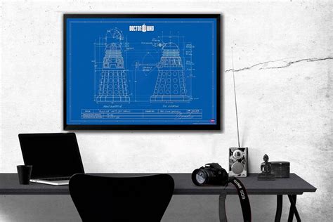 Doctor Who Dalek Blueprint Schematic Art – Poster | Canvas Wall Art ...