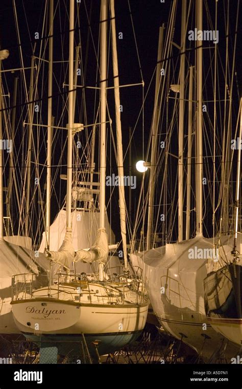 Sailboats in Storage Stock Photo - Alamy