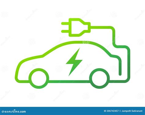 Electric Car with Plug Icon Symbol, Green Hybrid Vehicles Charging Point Logotype, Eco Friendly ...