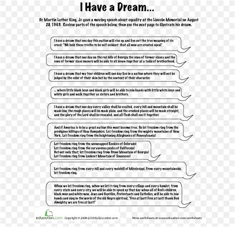 I Have A Dream Essay Speech Writing, PNG, 612x792px, I Have A Dream, Analysis, Area, Black And ...