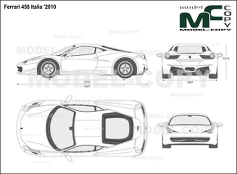 Ferrari 458 Italia '2010 - 2D drawing (blueprints) - Model COPY | Ferrari 458, Ferrari 458 ...