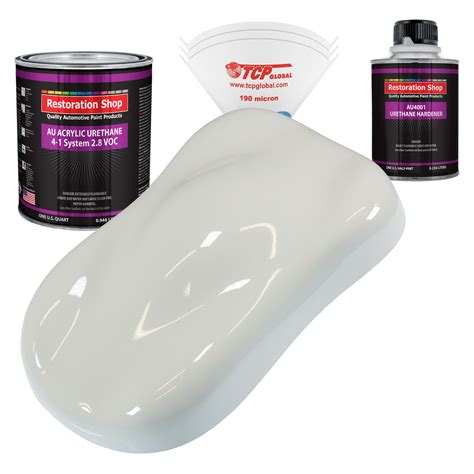 Restoration Shop Linen White Acrylic Urethane Auto Paint Complete Quart Paint Kit, Single Stage ...