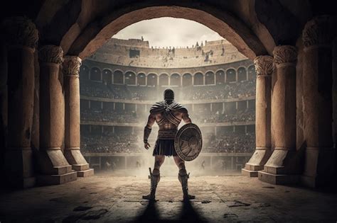 Roman gladiator inside the coliseum Gladiator inside battle arena AI ...