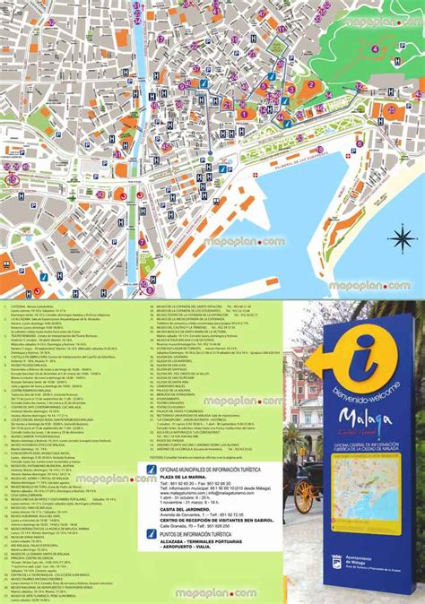 Malaga maps - Top tourist attractions - Free, printable city street map - MapaPlan.com