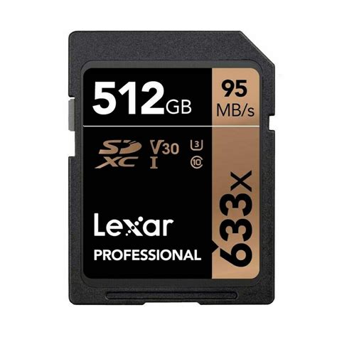 Lexar 512GB SD Card SDXC UHS-I Professional 633x Full HD Camera DSLR TF ...