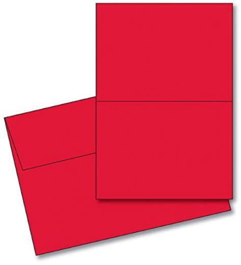 Valentine's Day - 5" x 7" Blank Bright Red Greeting Card Sets - Scored for Easy Folding - 25 ...