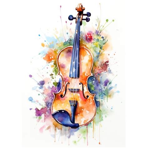 Premium AI Image | color violin