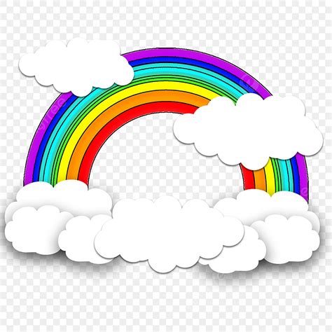 Rainbow Cloud Clipart Vector, Clouds Cute Cartoon Rainbow Clipart, Cartoon, Clip Art, Clouds PNG ...