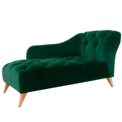 Chaise Lounge Green Velvet - Anna Furniture