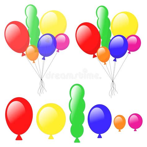 Vector Multicolored Balloons Of Different Shapes Stock Vector - Illustration of heart ...