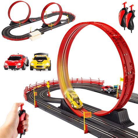 Best Choice Products Electric Slot Car Race Track Set Kids Toy w/ 2 Cars, 2 Controllers ...