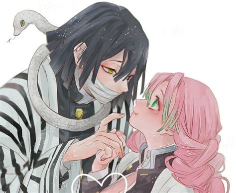 Fan Art So cute, so sweet - Iguro Obanai & Kanroji Mitsuri - Kimetsu_no_Yaiba | BlogFanArt