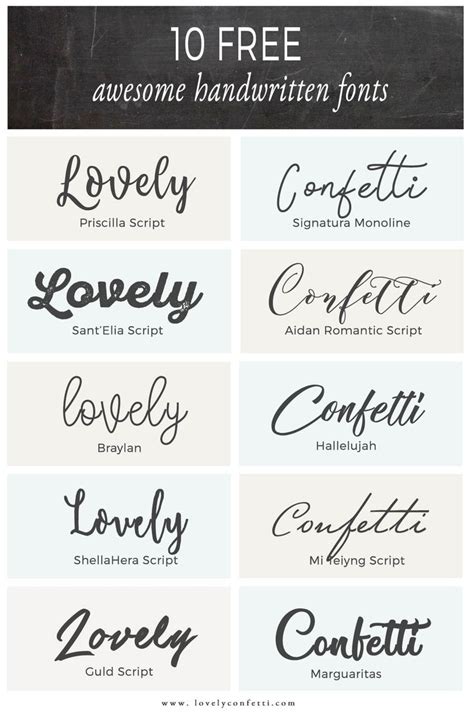 10 free awesome handwritten fonts - Lovely Confetti | Handwritten fonts, Free script fonts, Free ...