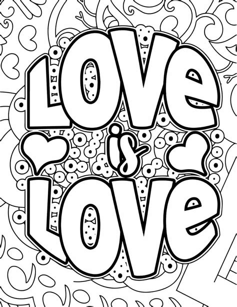 Love In Bubble Letters Coloring Pages