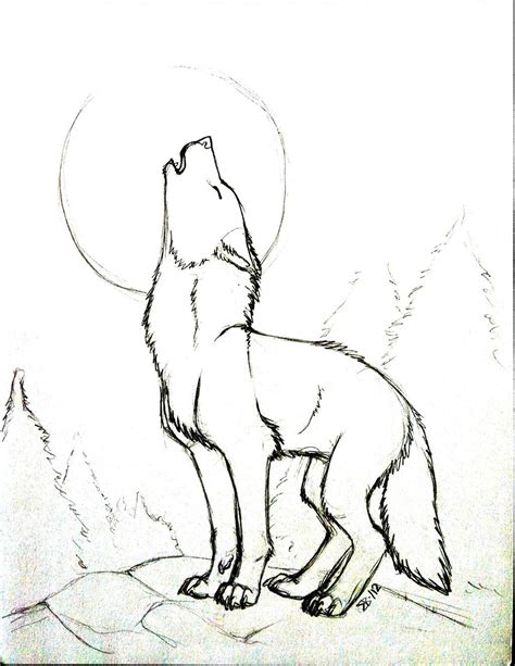 Wolf Howling At The Moon Drawing - Wolf Moon Howling Drawing Wolves Getdrawings | Digimancoro ...