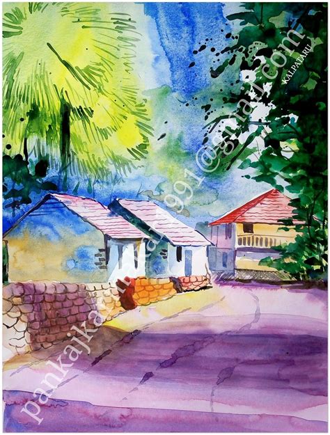 Scenery painting with water colour by Pankaj karmakar Scenery Paintings ...