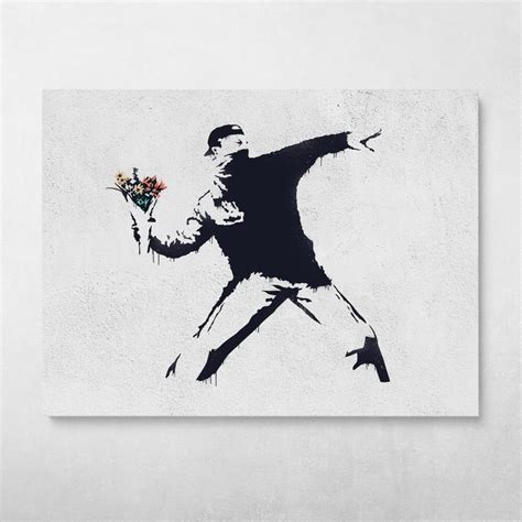 Banksy Flower Thrower Graffiti Wall Art