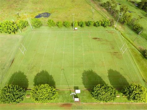 Image of Aerial view of NRL footy field. - Austockphoto