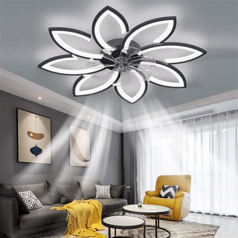 35''Ceiling Fans with Lights,Bladeless Ceiling Fan with Lights and Remote, Flush Mount Ceiling ...