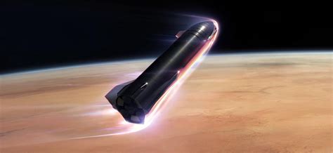 Starship 2019 Mars reentry render (SpaceX) 1 crop 3 (c) - TESLARATI