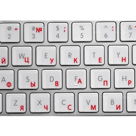 RUSSIAN KEYBOARD STICKERS TRANSPARENT RED LETTERS | Online-Welcome.com