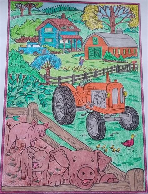 Farm Scene, Art Drawings For Kids, Country Farm, Coloring Pages, Heaven ...