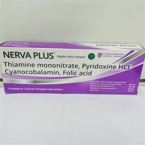 Jual Nerva Plus Box Isi 50 Kaplet Multivitamin Zat Aktif Vitamin B1, Vitamin B6, Vitamin B12 ...