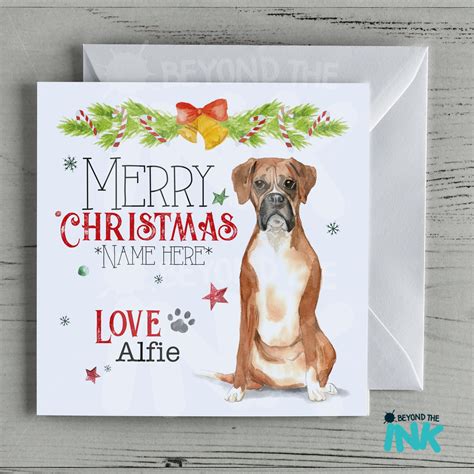 Boxer Dog Personalised Christmas Card From The Dog Dog Mum | Etsy