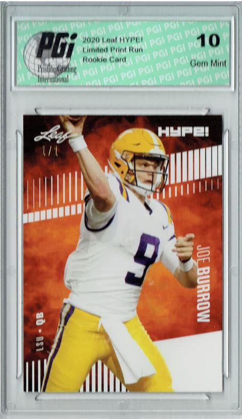 Joe Burrow 2020 Leaf HYPE! #30A White Blank Back 1 of 1 Rookie Card PG ...