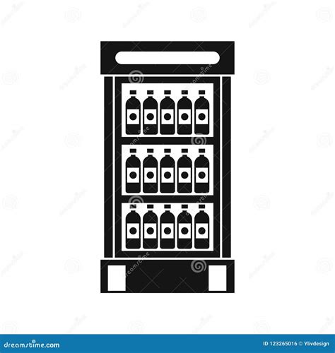 Fridge with Refreshments Drinks Icon, Simple Style Stock Illustration ...