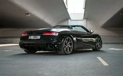 Rent Audi R8 V10 Spyder (Black), 2021 in Dubai - Turboplus