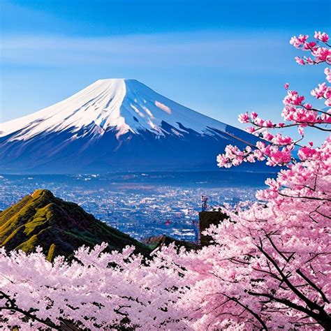 Premium Photo | Fuji mountain and cherry blossoms in spring in japan