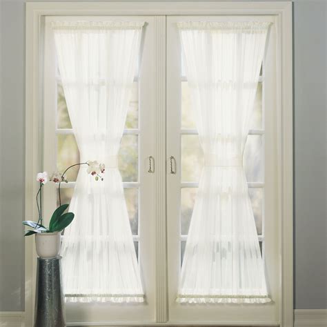 20 Photos Emily Sheer Voile Solid Single Patio Door Curtain Panels