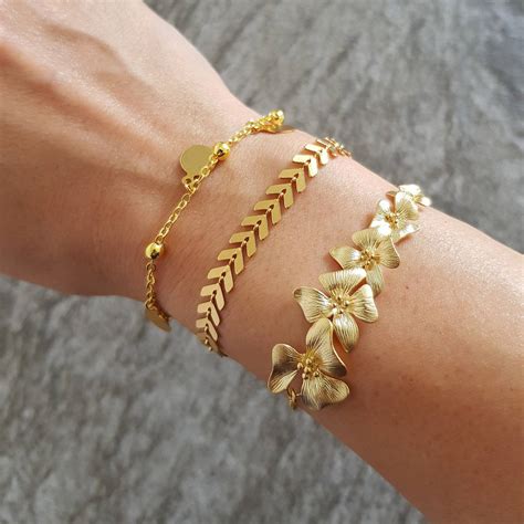 gold stacking bracelets by misskukie | notonthehighstreet.com