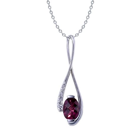 Rhodolite Garnet Drop Necklace - Jewelry Designs