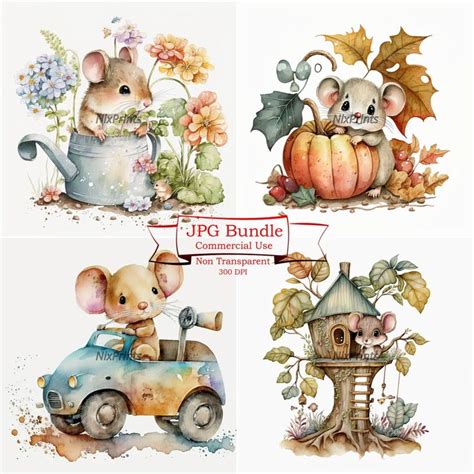 Mouse Spring Flowers and Gardening Clipart, Thanksgiving and Fall Season, , Travel and Vacation ...