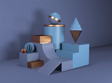 3D Abstract Shapes by Ana Miminoshvili on Dribbble