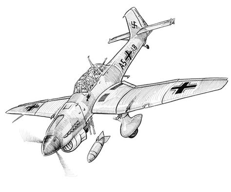 stuka Airplane Sketch, Airplane Drawing, Airplane Art, Aircraft Art, Aircraft Design, Fighter ...