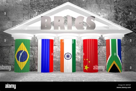 BRICS members national flags Stock Photo - Alamy