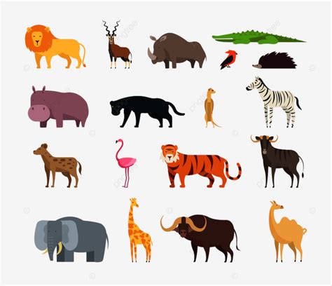 African Savannah Vector PNG Images, Cartoon African Savannah Animals, Hippo, Africa, Crocodile ...