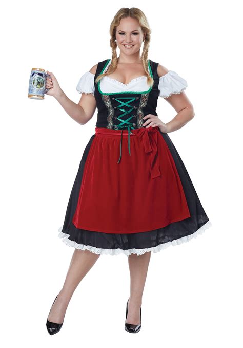 Women's Plus Size Oktoberfest Fraulein Costume 1X 2X 3X