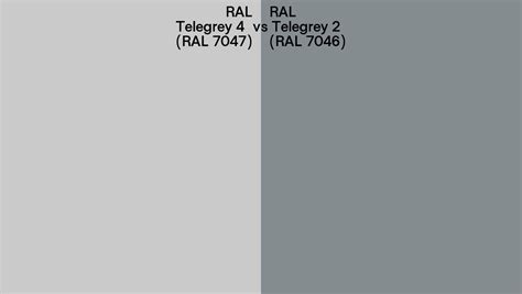 RAL Telegrey 4 vs Telegrey 2 side by side comparison