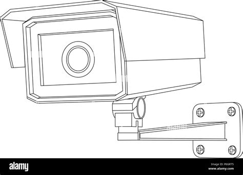 CCTV security camera. Outline drawing Stock Vector Image & Art - Alamy