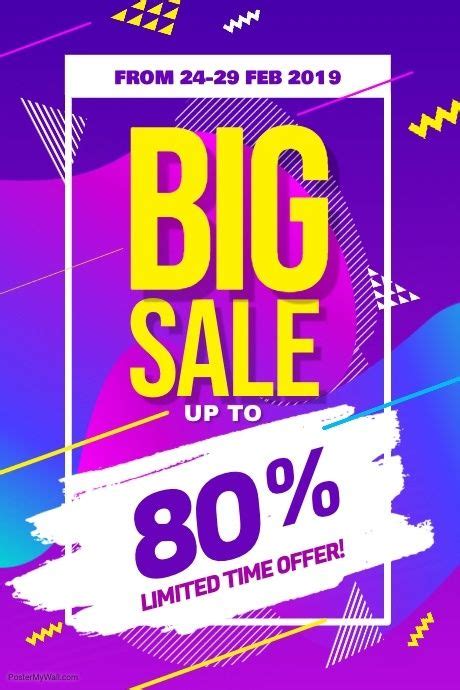 Modern Big Sale Discount Promotion Poster Flyer Template