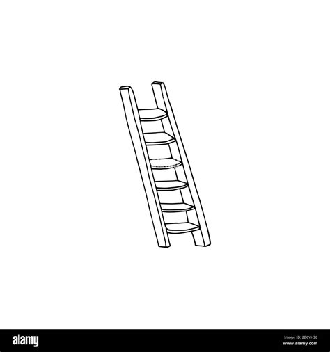 Vector illustration of a wooden stairs. Black and white staircase Stock Vector Image & Art - Alamy